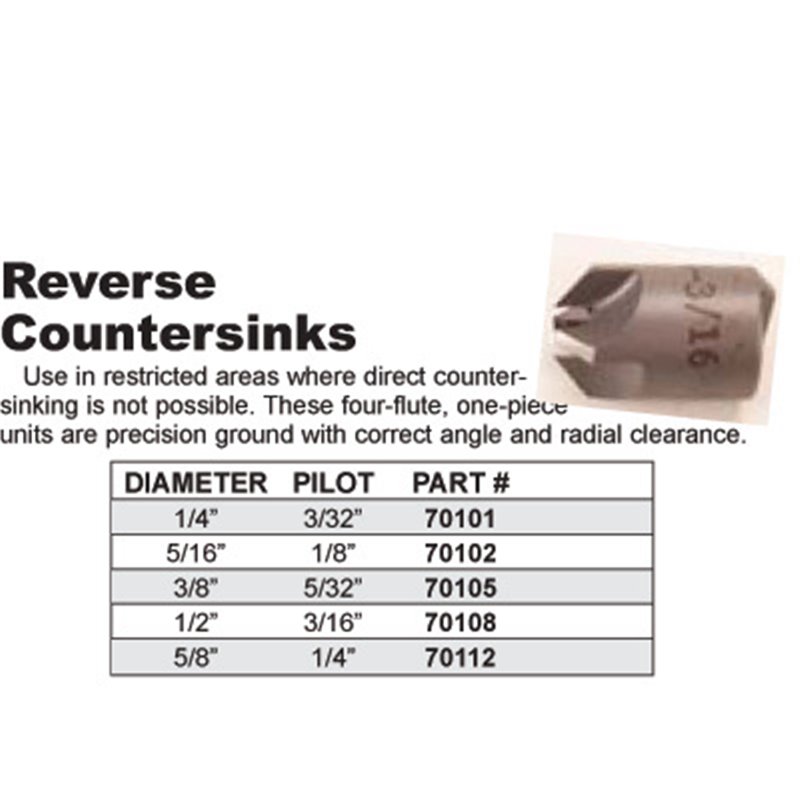 Reverse countersinks M&D Aeroespacial