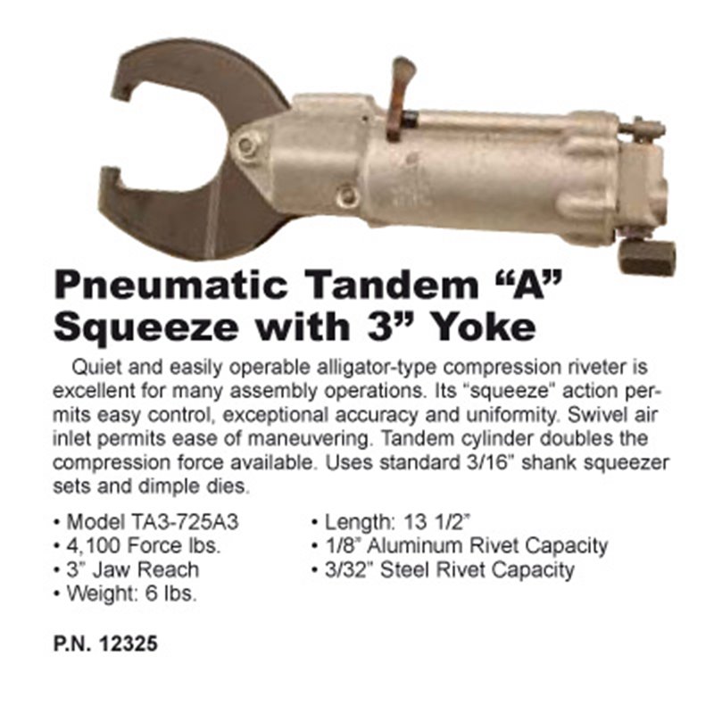 Pneumatic Tandem "A" Squeeze with 3" Yoke M&D Aeroespacial